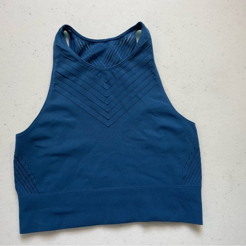 adidas Navy Cropped Athletic Tank